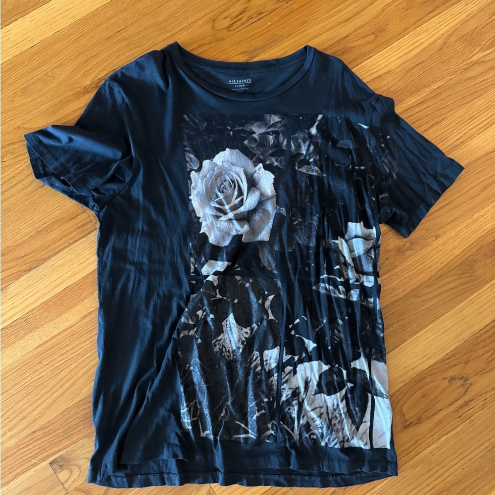 All Saints Black Graphic Tee